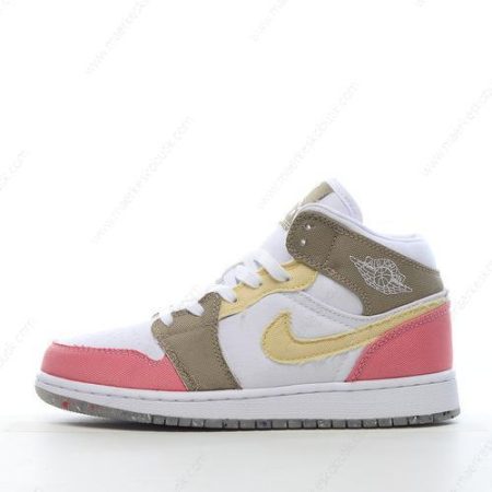 Billige Sko Nike Air Jordan 1 Mid SE ‘Hvid Gul Pink’ DJ0338-100