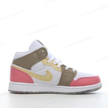 Billige Sko Nike Air Jordan 1 Mid SE ‘Hvid Gul Pink’ DJ0338-100