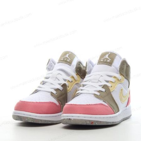 Billige Sko Nike Air Jordan 1 Mid SE ‘Hvid Gul Pink’ DJ0338-100