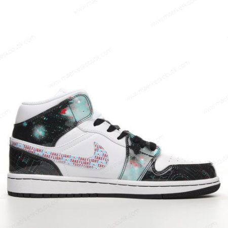 Billige Sko Nike Air Jordan 1 Mid SE ‘Hvid Sort Blå’ BQ6931-114