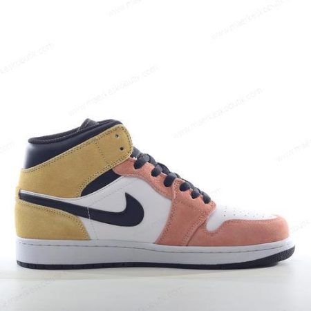 Billige Sko Nike Air Jordan 1 Mid SE ‘Hvid Sort Gul’ DX4365-800