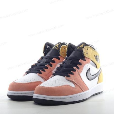 Billige Sko Nike Air Jordan 1 Mid SE ‘Hvid Sort Gul’ DX4365-800