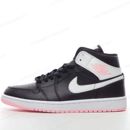 Billige Sko Nike Air Jordan 1 Mid ‘Sort Hvid Pink’ 555112-061