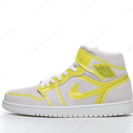 Billige Sko Nike Air Jordan 1 Retro High ‘Hvid Gul Sort’ 555088-170