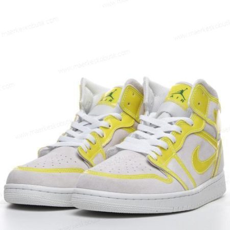 Billige Sko Nike Air Jordan 1 Retro High ‘Hvid Gul Sort’ 555088-170