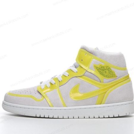 Billige Sko Nike Air Jordan 1 Retro High ‘Hvid Gul Sort’ 555088-170