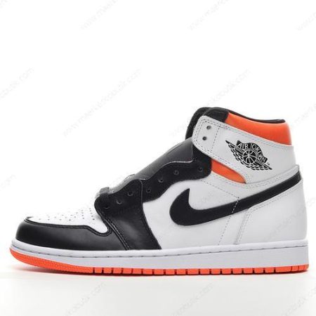 Billige Sko Nike Air Jordan 1 Retro High ‘Hvid Orange Sort’ 555088-180