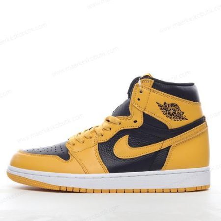 Billige Sko Nike Air Jordan 1 Retro High OG ‘Sort Gul’ 575441-701