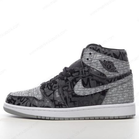 Billige Sko Nike Air Jordan 1 Retro High OG ‘Sort Hvid Grå’ 555088-036