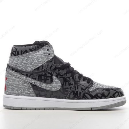 Billige Sko Nike Air Jordan 1 Retro High OG ‘Sort Hvid Grå’ 555088-036