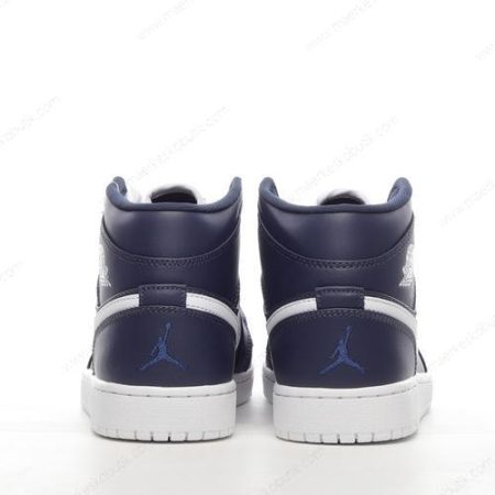 Billige Sko Nike Air Jordan 1 Retro Mid ‘Mørkeblå Hvid’ 554724-402