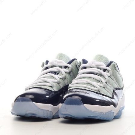 Billige Sko Nike Air Jordan 11 Retro Low ‘Grå Hvid Navy’ 528895-007