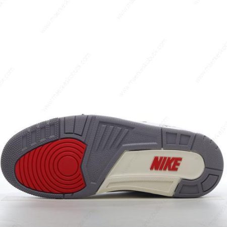 Billige Sko Nike Air Jordan 3 Retro ‘Hvid Grå Rød’ 136064-102