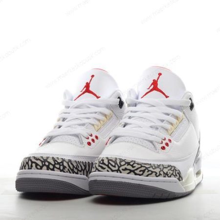 Billige Sko Nike Air Jordan 3 Retro ‘Hvid Grå Rød’ 136064-102