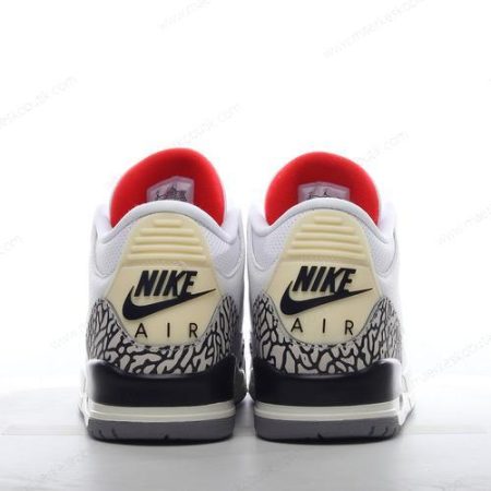 Billige Sko Nike Air Jordan 3 Retro ‘Hvid Grå Rød’ 136064-102