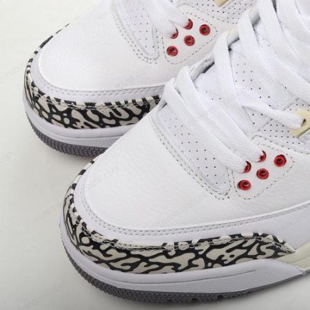 Billige Sko Nike Air Jordan 3 Retro ‘Hvid Grå Rød’ 136064-102