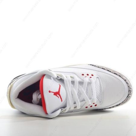 Billige Sko Nike Air Jordan 3 Retro ‘Hvid Grå Rød’ 136064-105