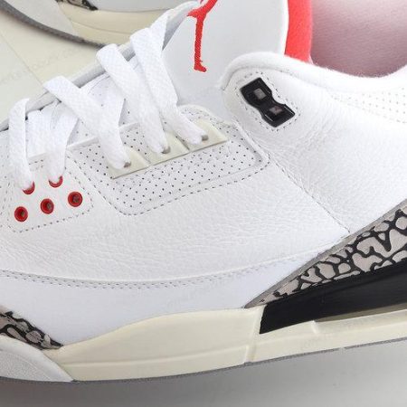 Billige Sko Nike Air Jordan 3 Retro ‘Hvid Grå Rød’ 136064-105