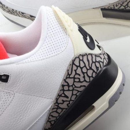 Billige Sko Nike Air Jordan 3 Retro ‘Hvid Grå Rød’ 136064-105