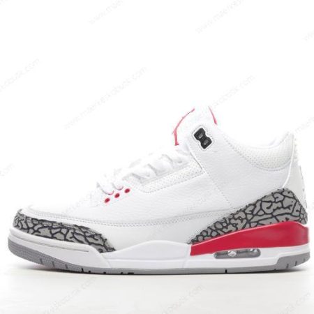 Billige Sko Nike Air Jordan 3 Retro ‘Hvid Rød Grå Sort’ 136064-116