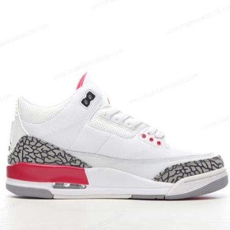 Billige Sko Nike Air Jordan 3 Retro ‘Hvid Rød Grå Sort’ 136064-116