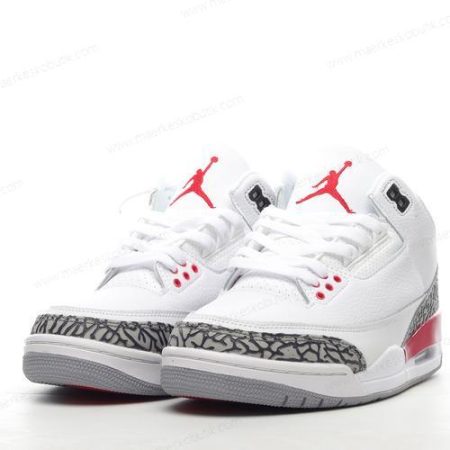 Billige Sko Nike Air Jordan 3 Retro ‘Hvid Rød Grå Sort’ 136064-116