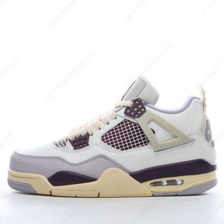 Billige Sko Nike Air Jordan 4 Retro ‘Hvid Lilla Brun’ Q490418-100