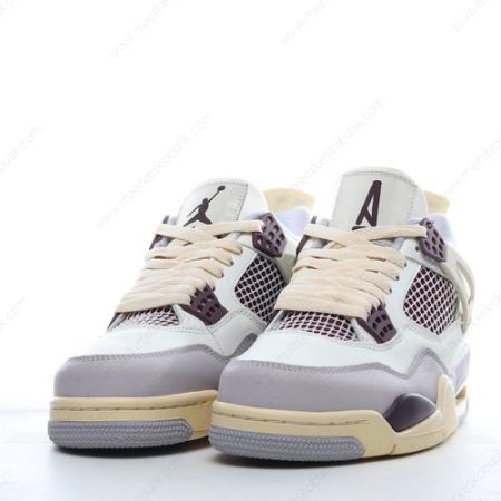 Billige Sko Nike Air Jordan 4 Retro ‘Hvid Lilla Brun’ Q490418-100