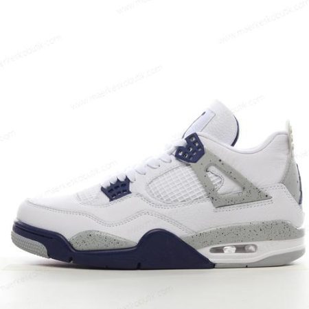 Billige Sko Nike Air Jordan 4 Retro ‘Hvid Navy Grå Rød’ DH6927-140