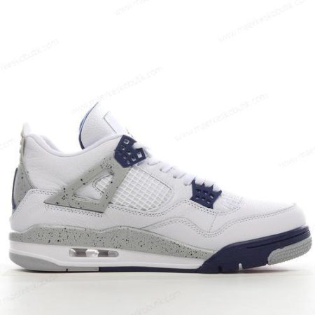 Billige Sko Nike Air Jordan 4 Retro ‘Hvid Navy Grå Rød’ DH6927-140