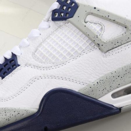 Billige Sko Nike Air Jordan 4 Retro ‘Hvid Navy Grå Rød’ DH6927-140