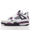 Billige Sko Nike Air Jordan 4 Retro ‘Hvid Sort Grå Lilla’ CZ5624-100