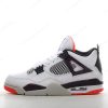 Billige Sko Nike Air Jordan 4 Retro ‘Hvid Sort Rød Orange’ 308497-116