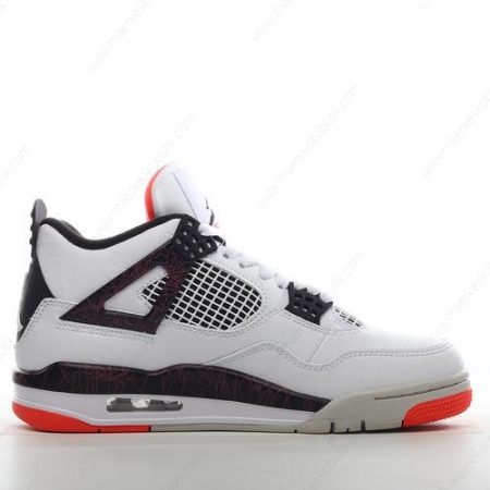 Billige Sko Nike Air Jordan 4 Retro ‘Hvid Sort Rød Orange’ 308497-116