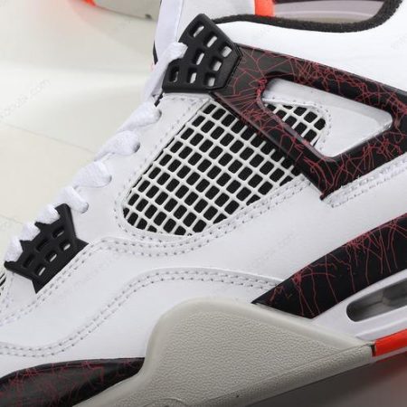 Billige Sko Nike Air Jordan 4 Retro ‘Hvid Sort Rød Orange’ 308497-116