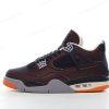 Billige Sko Nike Air Jordan 4 Retro ‘Sort Orange’ CW7183-100