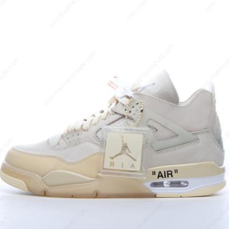 Billige Sko Nike Air Jordan 4 x Off-White ‘Hvid Kaki’ CV9388-100