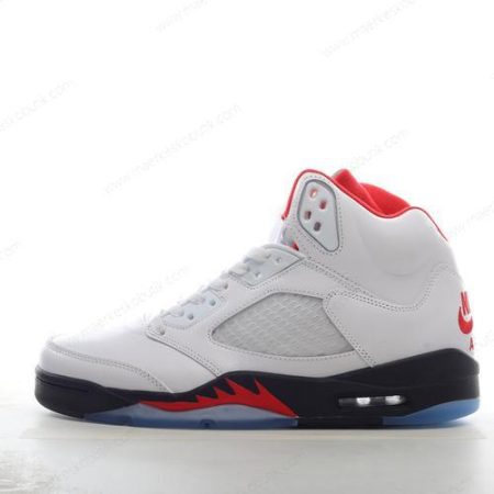 Billige Sko Nike Air Jordan 5 Retro ‘Hvid Rød Sort’ 440888-100