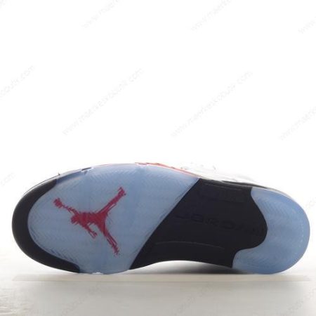 Billige Sko Nike Air Jordan 5 Retro ‘Hvid Rød Sort’ 440888-100