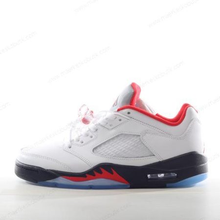 Billige Sko Nike Air Jordan 5 Retro ‘Hvid Rød Sort Sølv’ 440890-102