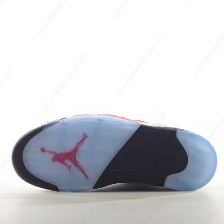 Billige Sko Nike Air Jordan 5 Retro ‘Hvid Rød Sort Sølv’ 440890-102