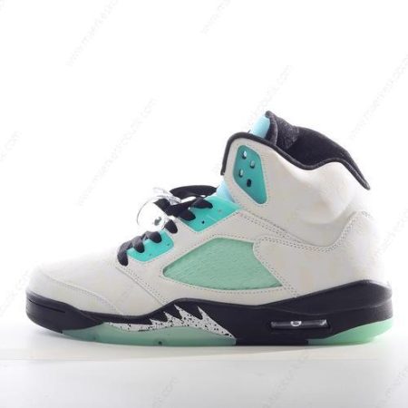 Billige Sko Nike Air Jordan 5 Retro ‘Hvid Sort Hvid Grøn’ CN2932-100