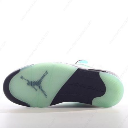 Billige Sko Nike Air Jordan 5 Retro ‘Hvid Sort Hvid Grøn’ CN2932-100