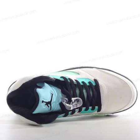 Billige Sko Nike Air Jordan 5 Retro ‘Hvid Sort Hvid Grøn’ CN2932-100