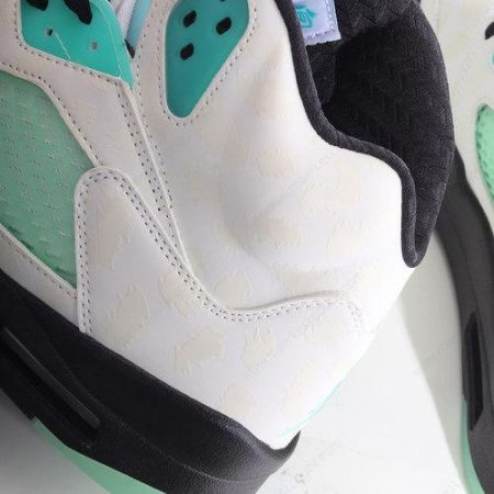 Billige Sko Nike Air Jordan 5 Retro ‘Hvid Sort Hvid Grøn’ CN2932-100