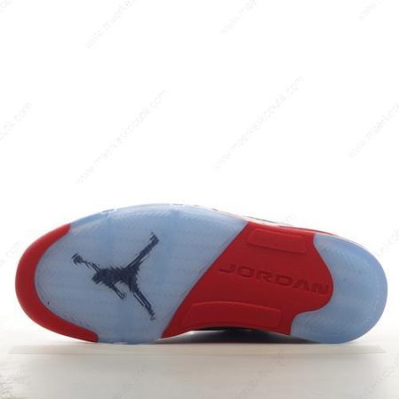 Billige Sko Nike Air Jordan 5 Retro ‘Hvid Sort Rød’ 819171-101