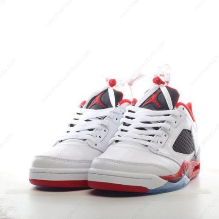 Billige Sko Nike Air Jordan 5 Retro ‘Hvid Sort Rød’ 819171-101