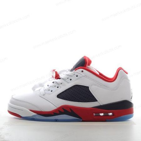 Billige Sko Nike Air Jordan 5 Retro ‘Hvid Sort Rød’ 819171-101