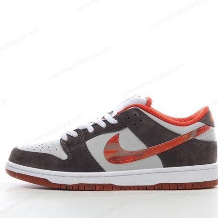 Billige Sko Nike SB Dunk Low ‘Grå Sort Rød’ DH7782-001