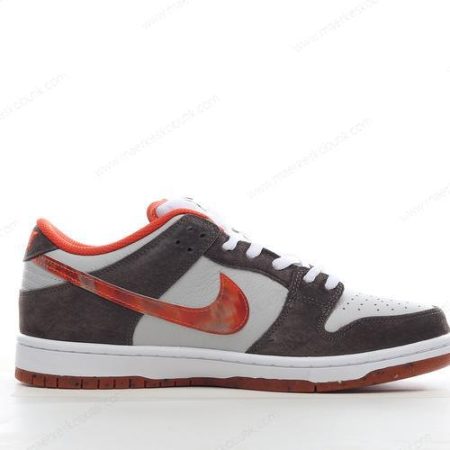 Billige Sko Nike SB Dunk Low ‘Grå Sort Rød’ DH7782-001